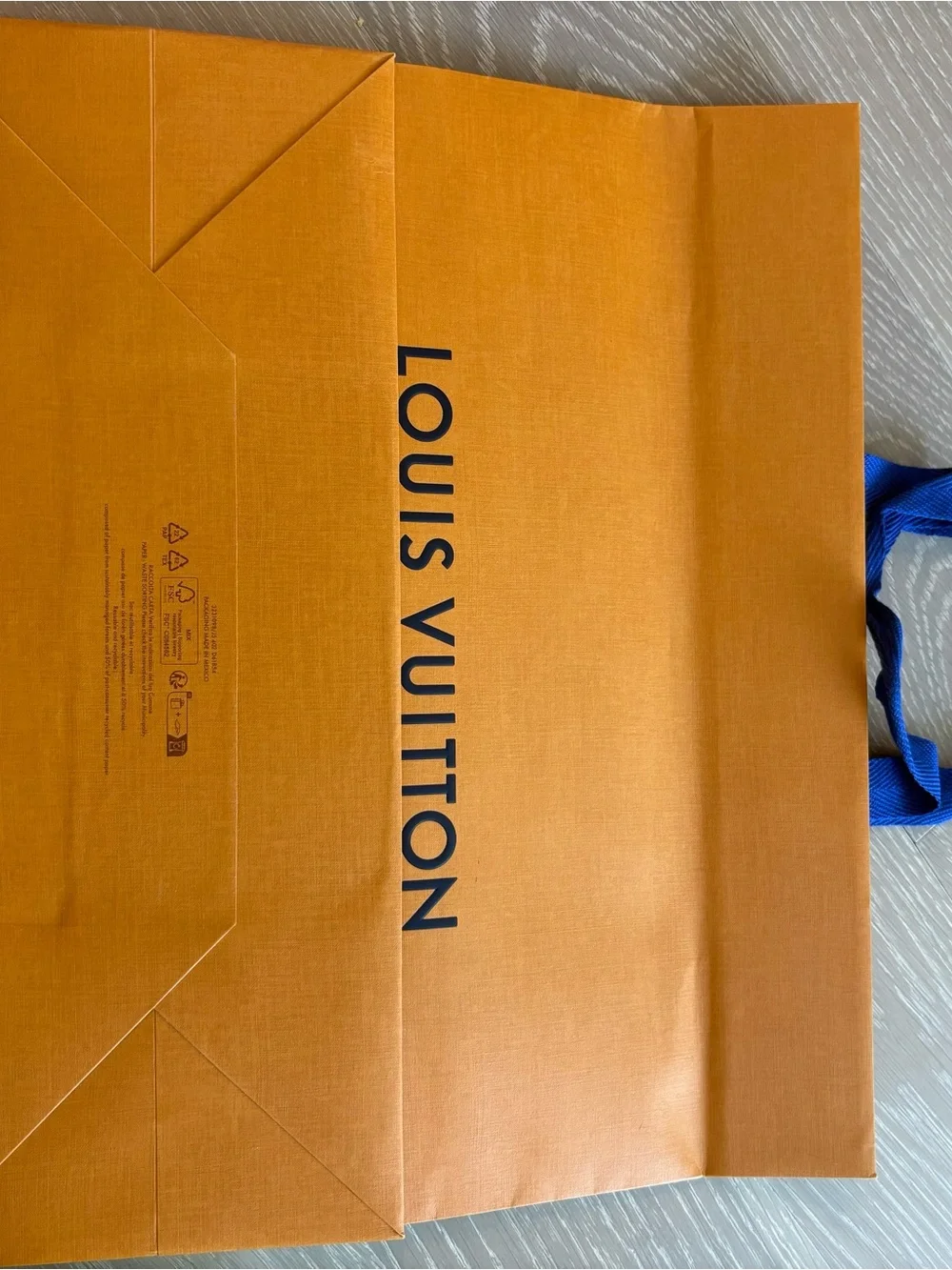 Louis Vuitton Signature Gift Bag Set with Blue Ribbon Handles